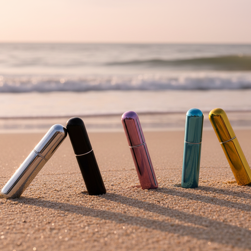 5 mini perfumes en la playa