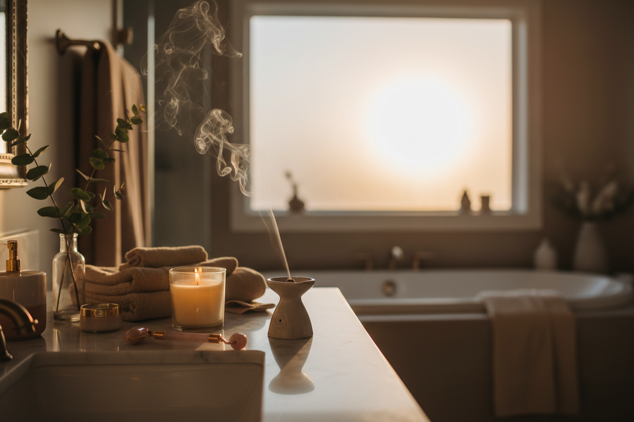 Ritual con luz dorada cálida